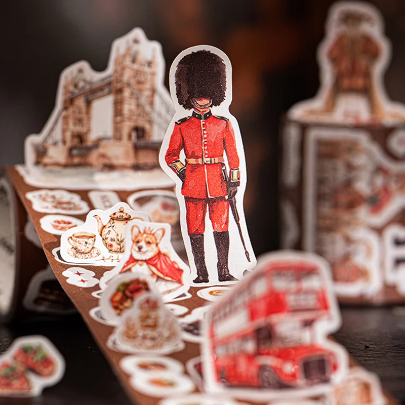 

Mr. Paper Travel Global Tape 1 Roll Flash Sand Cutting Travel Italy Landscape Stickers Tape Home Handbooks DIY Decoration Gifts