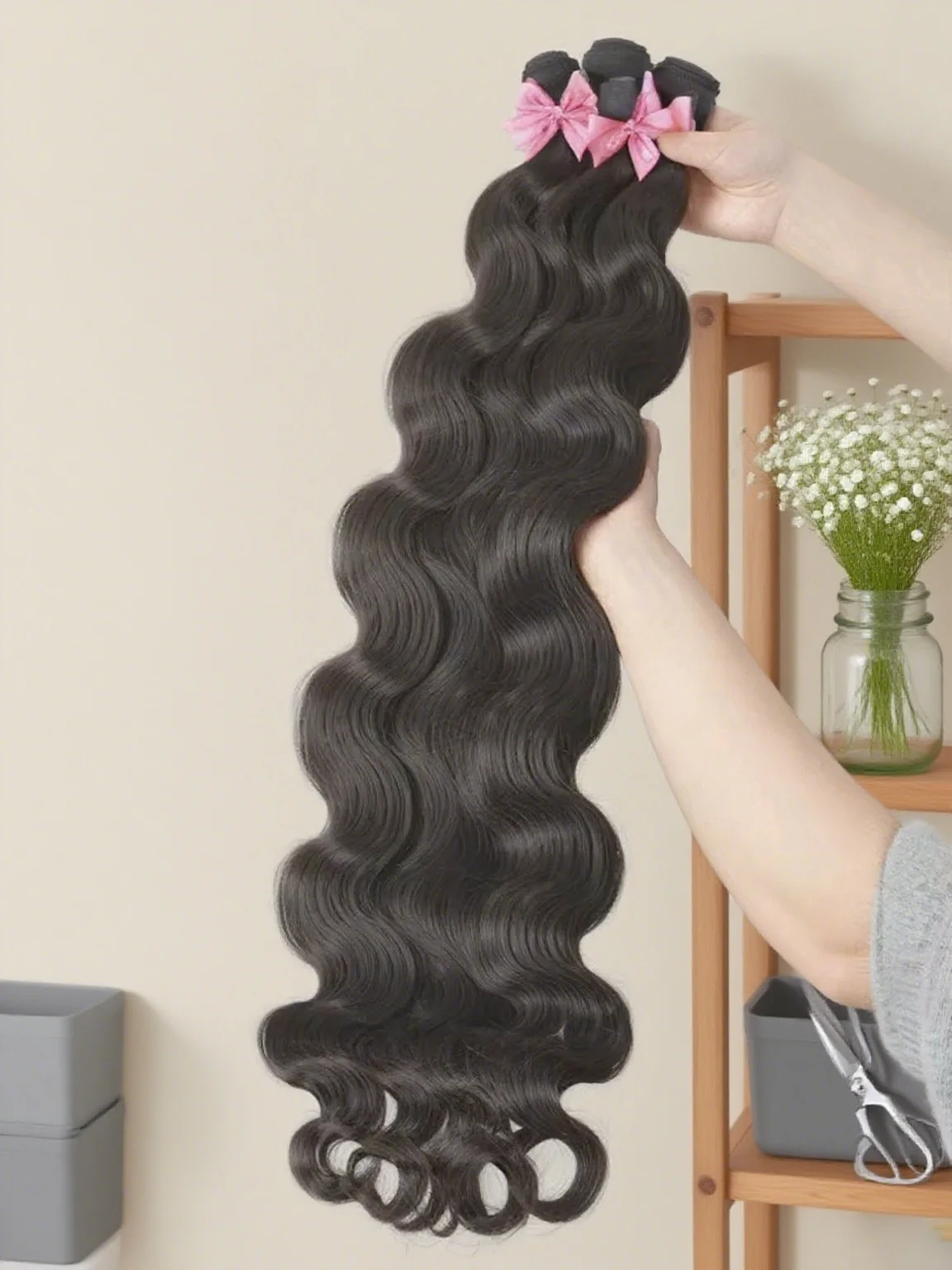 

Высочайшее качество Объемная волна Пучки человеческих волос Вьющиеся волосы Индийский девственный пучок Волна воды Натуральный черный сырой 100% наращивание человеческих волос