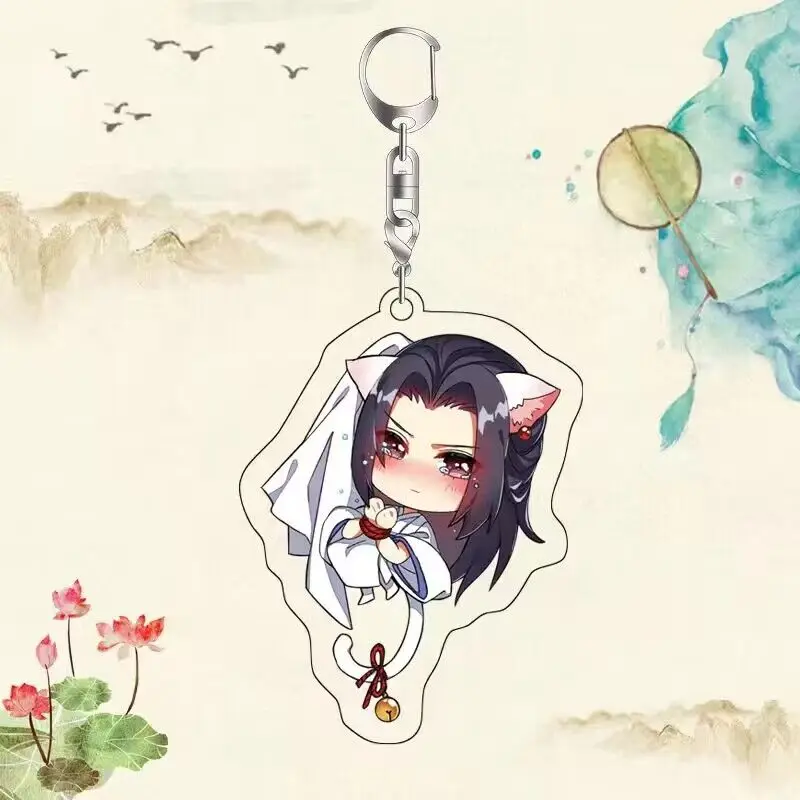 Anime Keychain The Husky And His White Cat Shizun Chu Wanning Mo Ran Cosplay Keyring Cute Couples Acrylic Bag Pendant Decoration