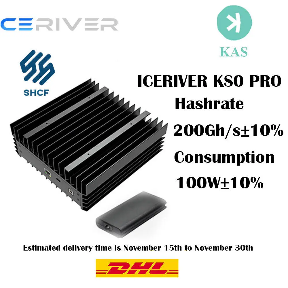 

1s New iceriver kas KS0 Ultrar 400GHS 100W Kas Miner with PSU Ka0pro Kas Mine