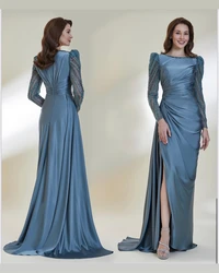 Customized Fashion Elegant Jewel A-line Draped Beading S Formal Occasion Gown Zimmermann  Vestido De Festa Longo