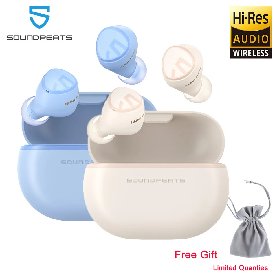 SoundPEATS Mini HS Bluetooth 5.3 Wireless Earbuds AI Noise Cancelling Mic Hi-Res Audio LDAC Earphones 36Hrs Playtime