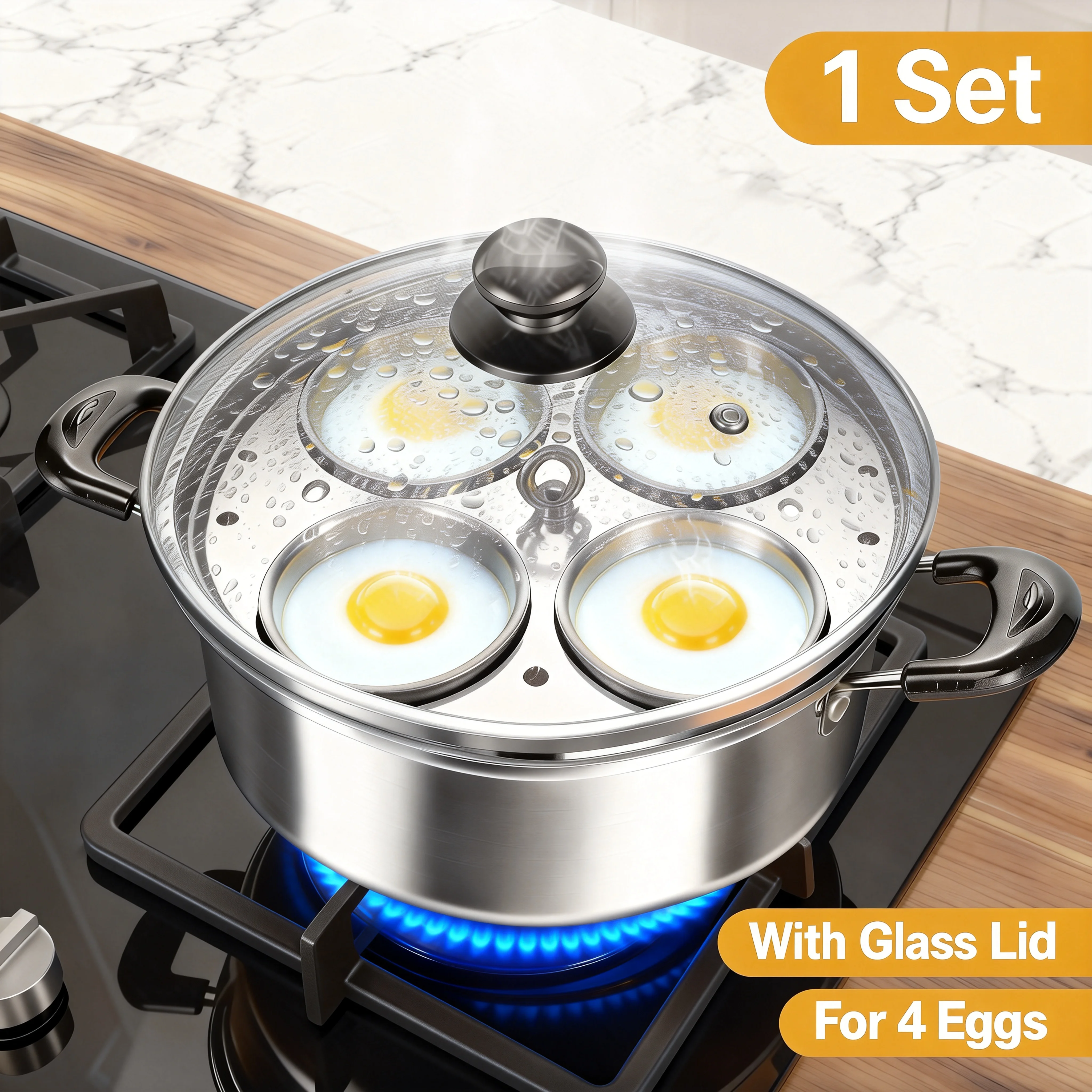 

Egg Poacher Stainless Steel Poached Egg Maker Pot Egg Poaching Pan Stovetop Egg Poacher Pot for Induction Cooktop Gas Cooktop