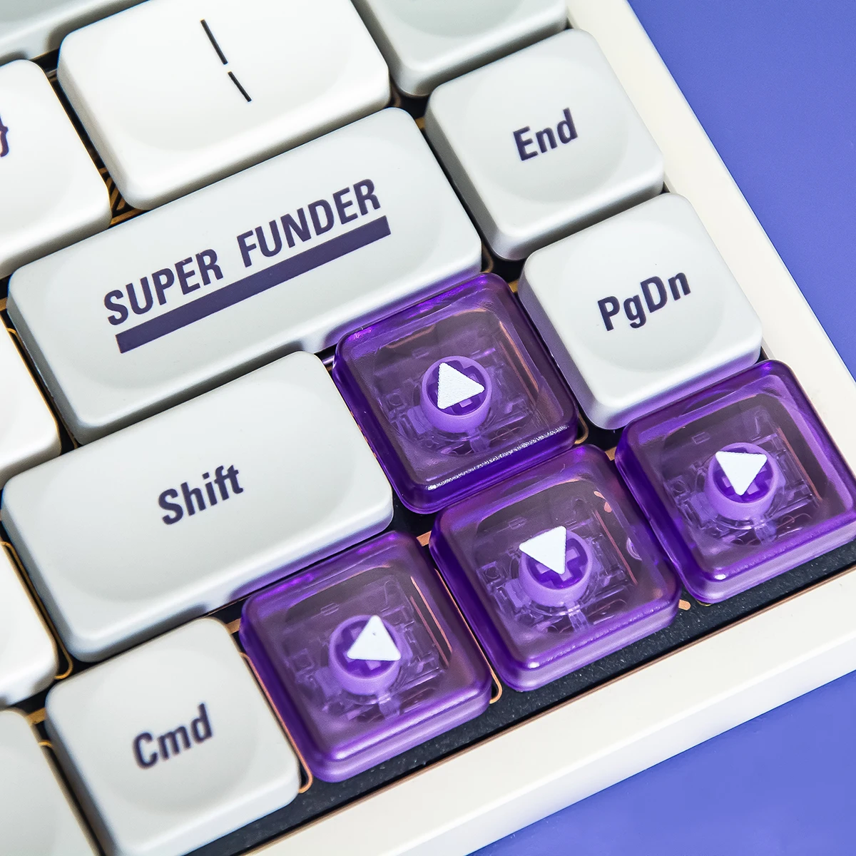 JezailFunder LCK JFES Theme 75% Low Profile Keycap Set | PBT Transparent Print Keycaps for Kailh Choc V2 Mechanical Keyboard