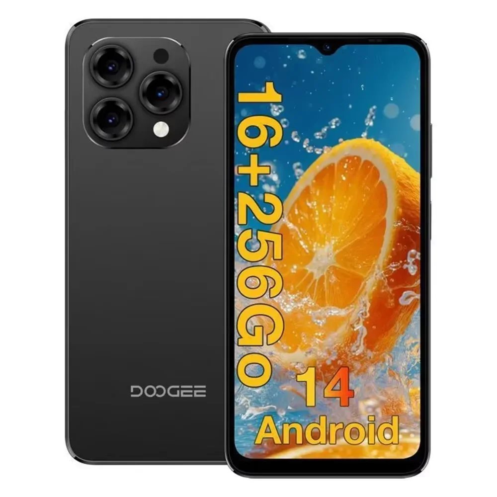 Doogee-smartphone N55 Pro, 6.56 inches, 90Hz, IPS, 6 GB of RAM, 256 Go, battery 5150mAh, Android 14, rerecognition unlock