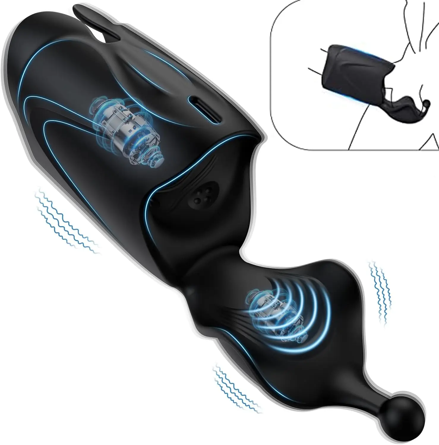 Automatic Male Masturbators, Double Action Penis Training Vibrator with 10 Modes,Vibrating Strokers Glans Penis Trainer