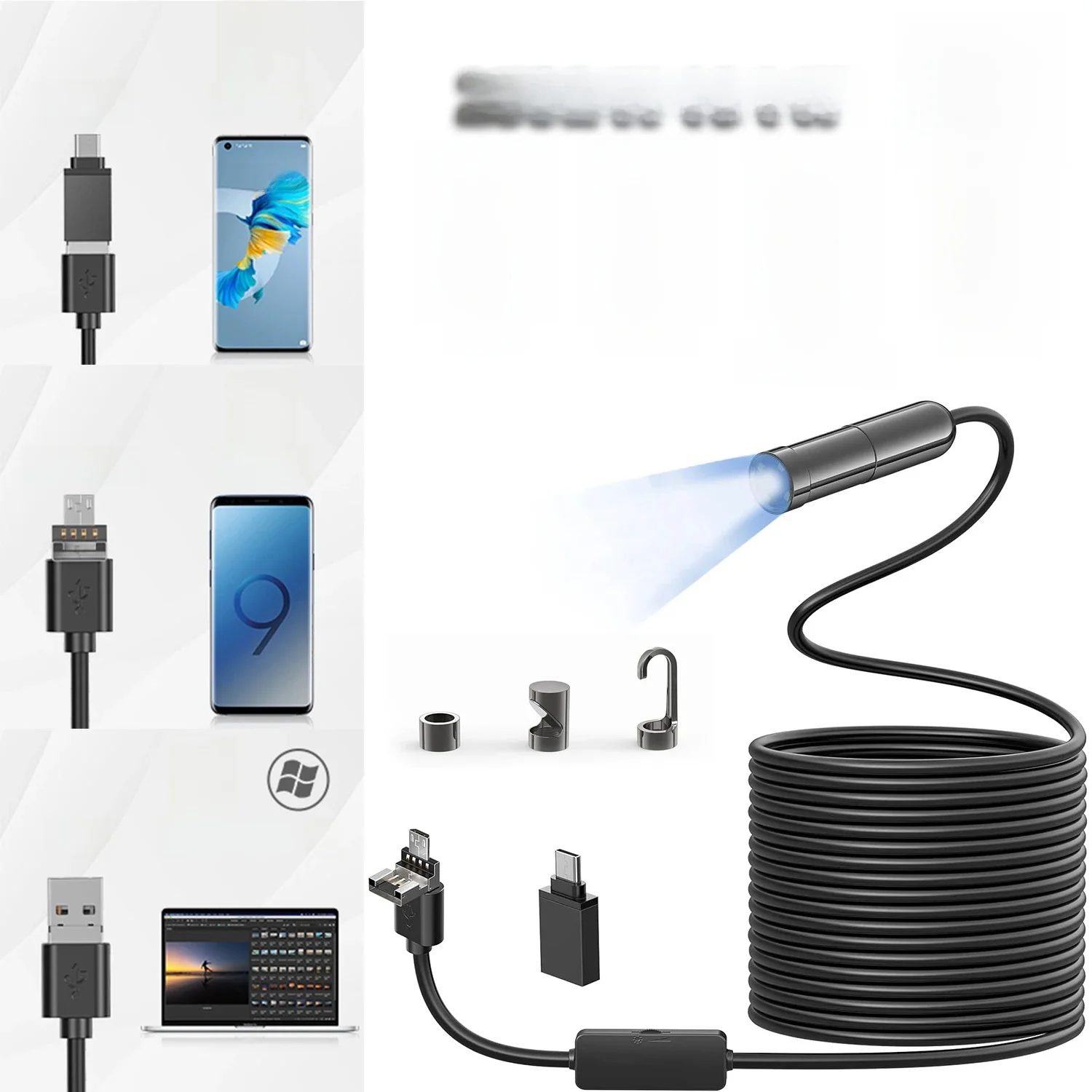 8MM 5MP 1944P Autofocus Inspectiecamera Piping Endoscoopcamera Voor Auto's Android Smartphone Hoge kwaliteit Industriële USB C 4k - afbeelding 2