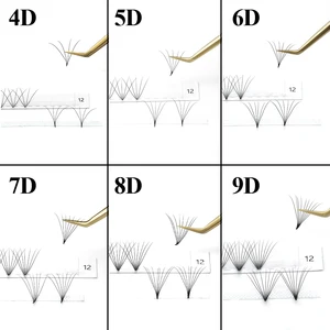 Nagaraku scharfe schmale Stangen vorgefertigte Wimpernbeatscher 0,07 mm 4D-10d 120 Fein feine Finisher Russos Lüftervolumen 8 Hauptverkäufe Russian Volume Fans - №6