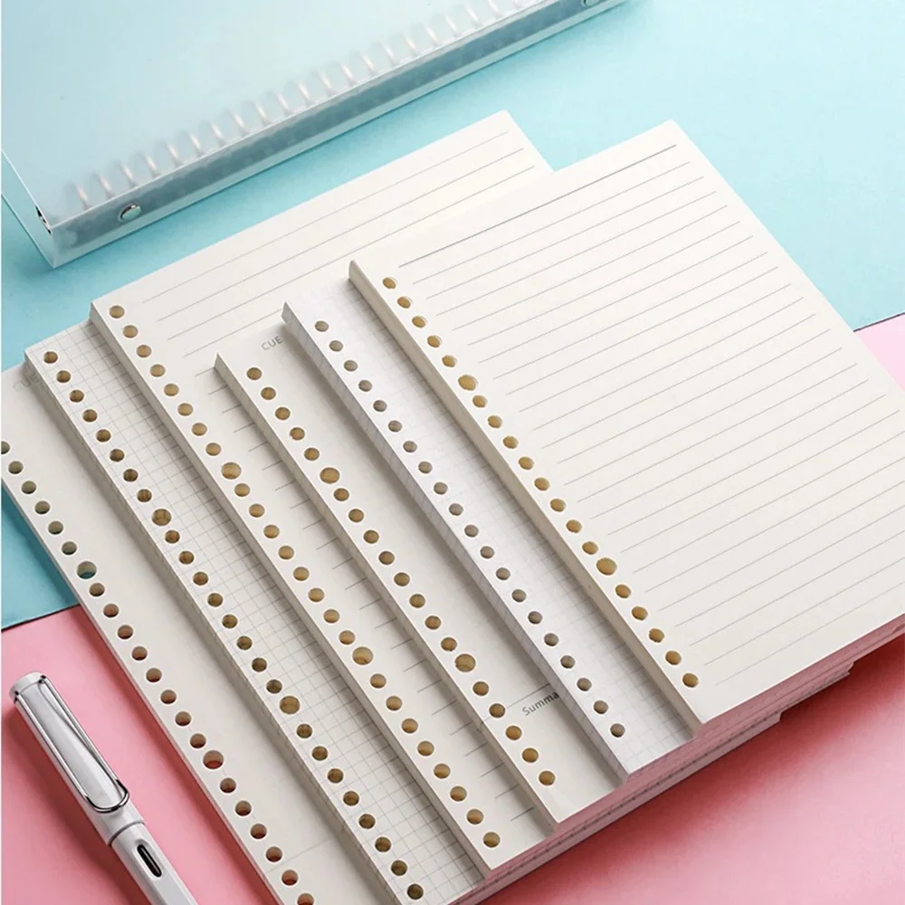 PLRBOK 50 arkuszy 100 stron A5 B5 A4 luźne kartki papierowy segregator strony wewnętrzne 20/26/30 otworów akcesoria biurowe notes artykuły papiernicze — zdjęcie produktu 7