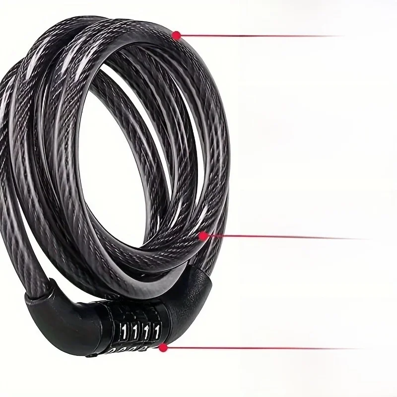 AliExpress NONE Length 100cm Bicycle Lock, Anti-theft Steel Cable Lock, Drill Resistant Scratch Proof Bike Cable Lock, Cycling Accessories