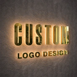 Custom 3D Business Sign, Personalized Metal Backlit Sign, LED Storefront Sign, Outdoor Shop Sign, Light up Salon logo Sign, Meta