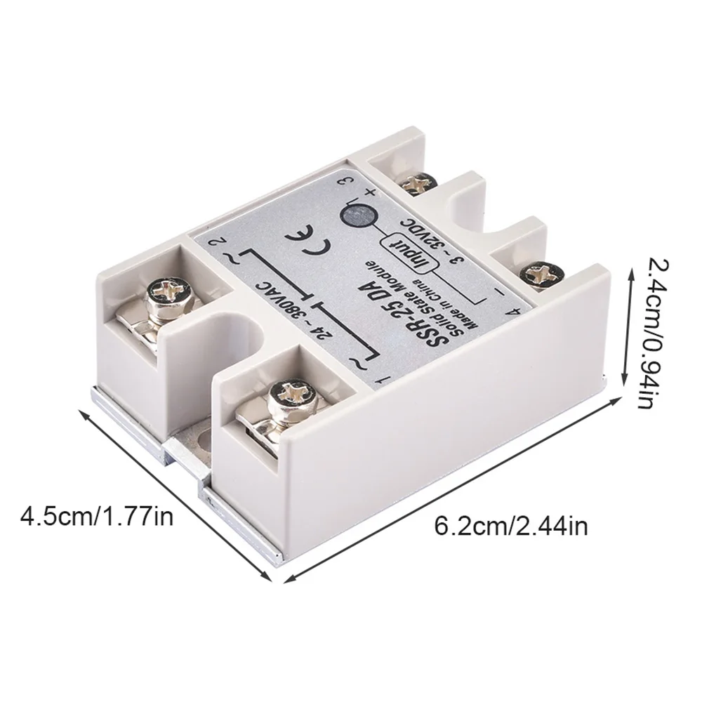 SSR-10DA SSR-25DA SSR-40DA SSR-60DA SSR-100DA Solid-State Relays DC 3-32V Control Voltage AC 24-380V Load Voltage