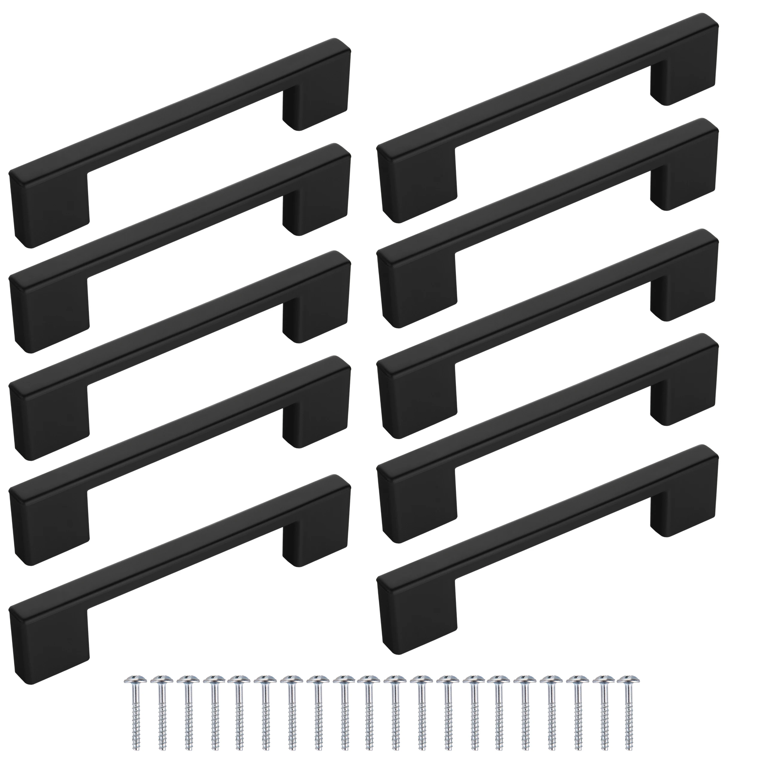10 soportes negros/plateados con agujeros de 96mm y 128mm, tiradores para cajones de gabinete modernos