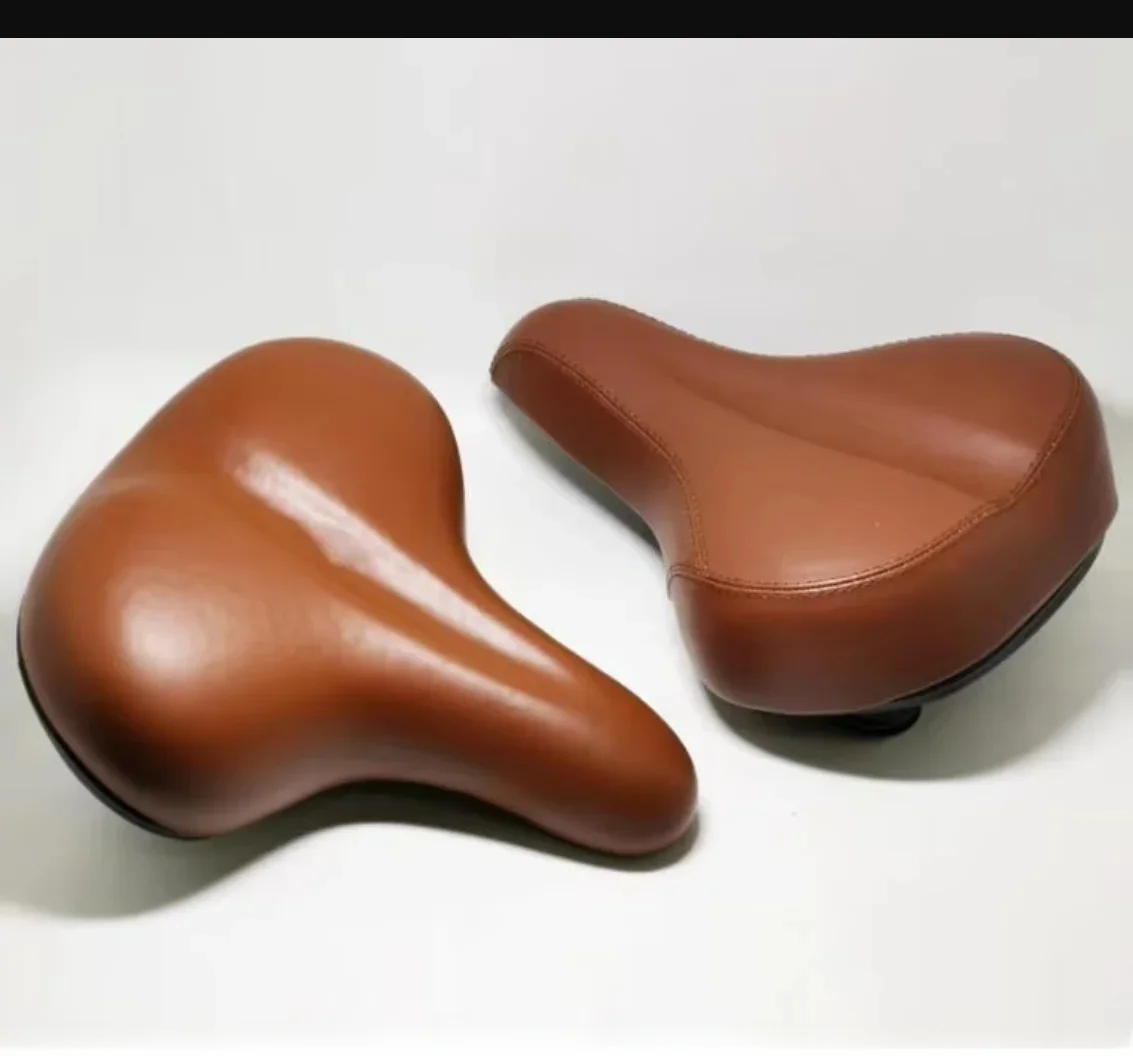 AliExpress G183 Retro Vintage Leather Bicycle Saddle Seat Custion Road MTB Sport Saddle Brown Cycling Saddle Bike Seat 27*21CM