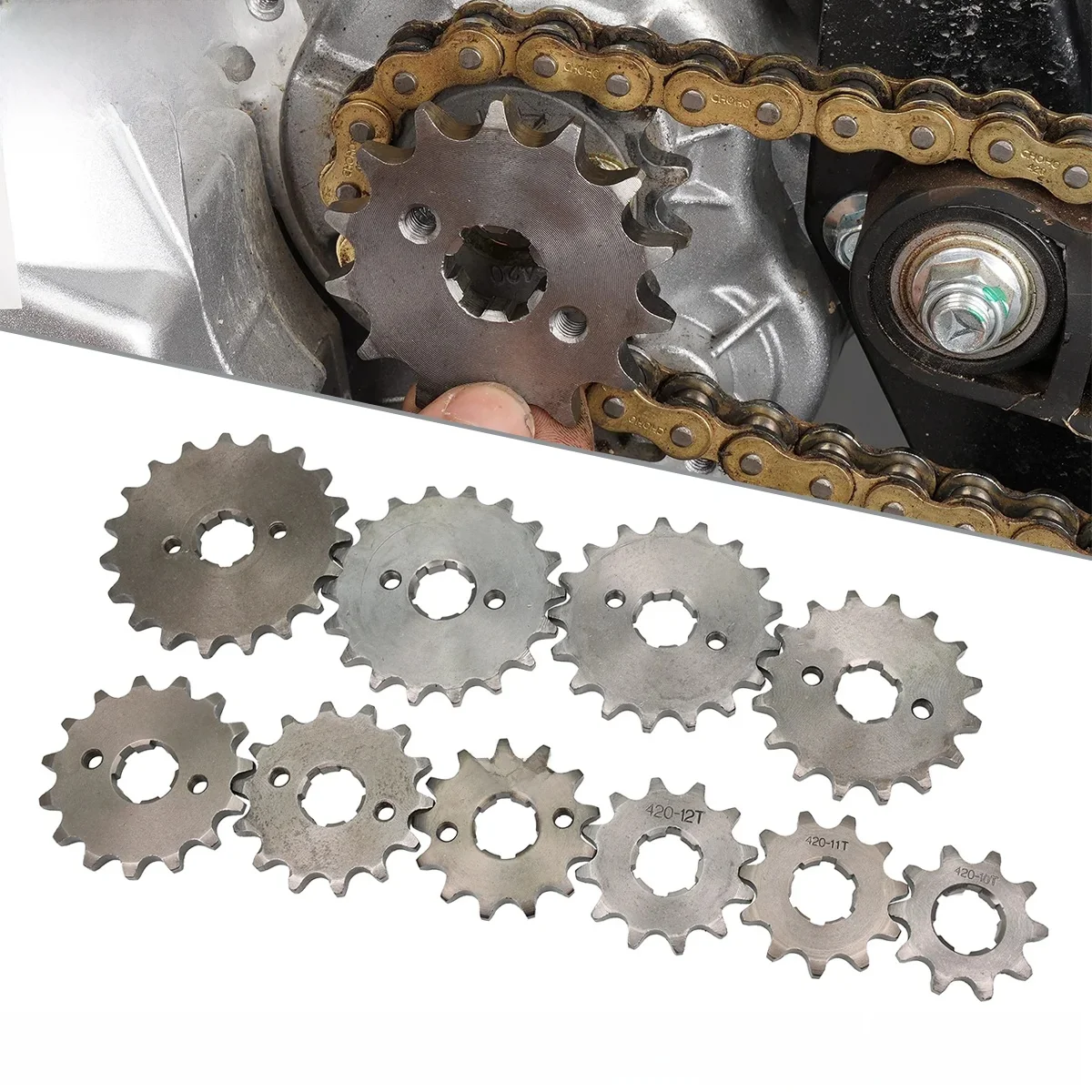 AliExpress LFMT Motorcycle 420# 20mm 10 11 12 13 14 15 16 17 18 19T Teeth Front Engine Sprocket For ATV Dirt Pit Monkey Dax Bike Go Kart Quad