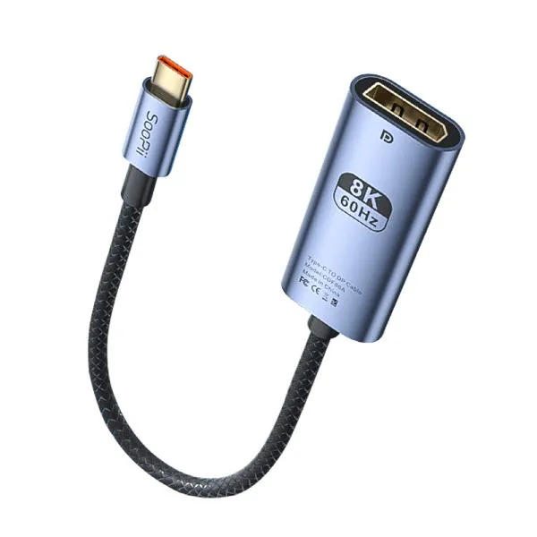 Soopii USB C to DP 1/4 8K HDR TV connection Mirroring Gender CDF86A