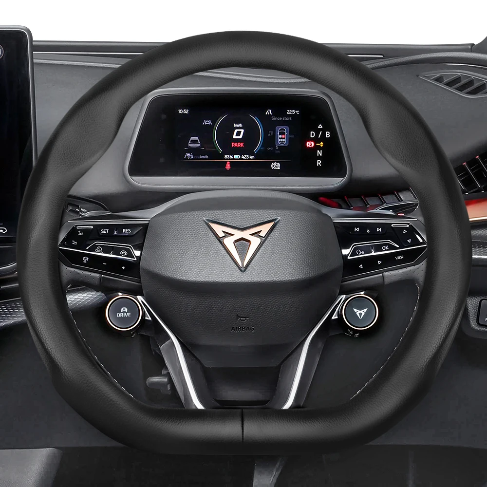 Suitable for CUPRA Perforated Leather Steering Wheel Cover Breathable Formentor Leon Sportstourer Born Ateca Tavascan Terramar