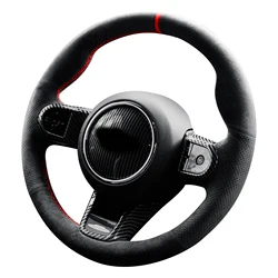 Alfanxi Hand Stitch Alcantara Steering Wheel Cover Compatible with Mini Clubman/Hatchback/Convertible/Countryman 2021-2023