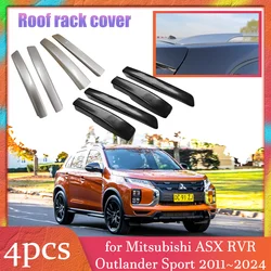 Car Roof Rack Cover for Mitsubishi ASX RVR Outlander Sport 2011~2024 Black Luggage Bar Rail End Shell Trim Shell Cap Accessories