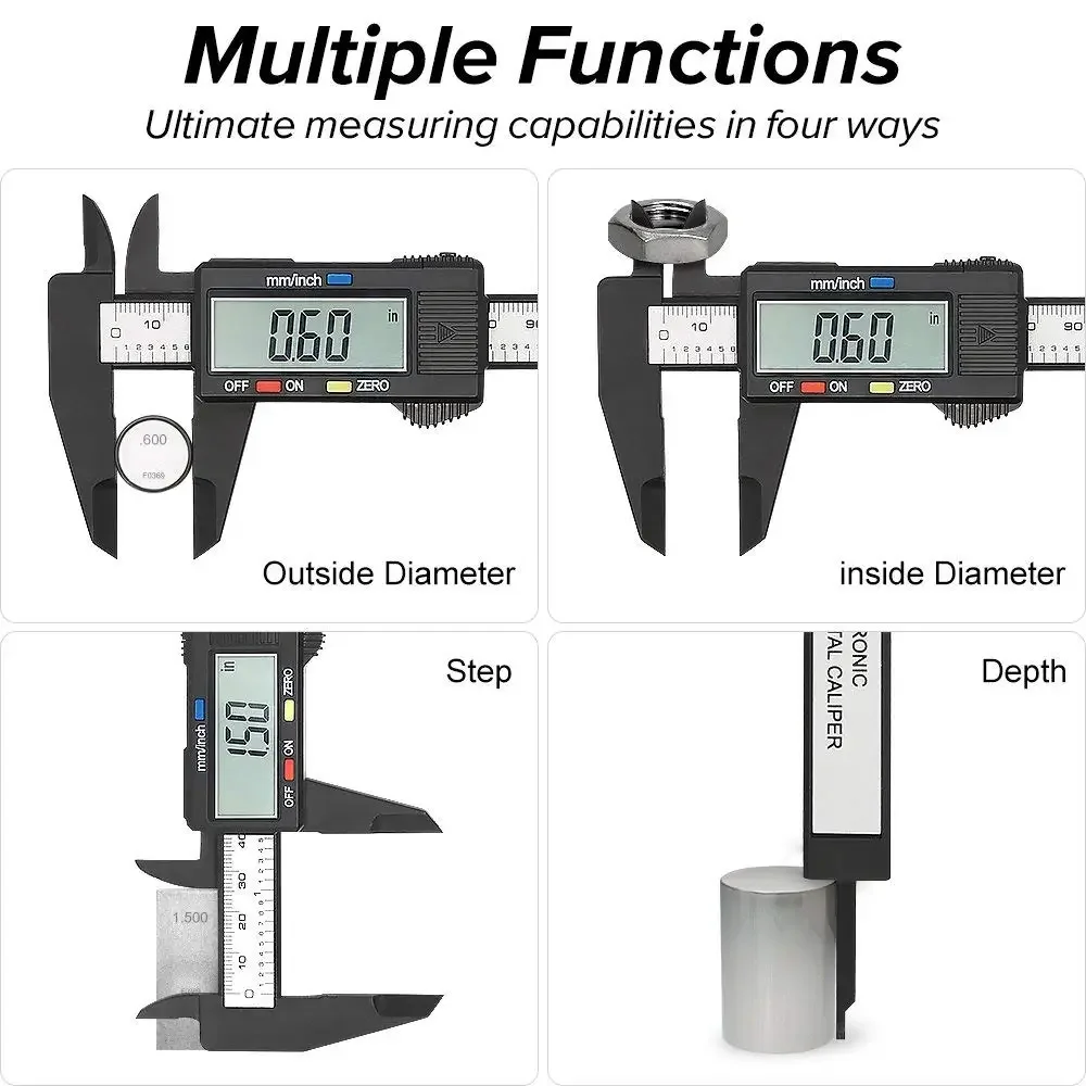 Digital Calipers, 0-6 inch Calipers, with Large LCD Screen, Automatic Closing Function, Inch and Millimeter Conversion Measuring