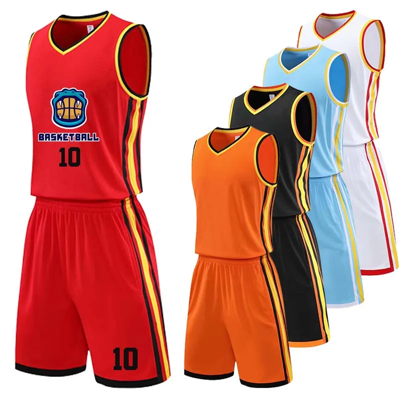 M-6XL Oversized Baggy Men's Basketball Jersey Sets Custom Youth Boy Professional Quick-dry Basketball Training Uniform Outfits