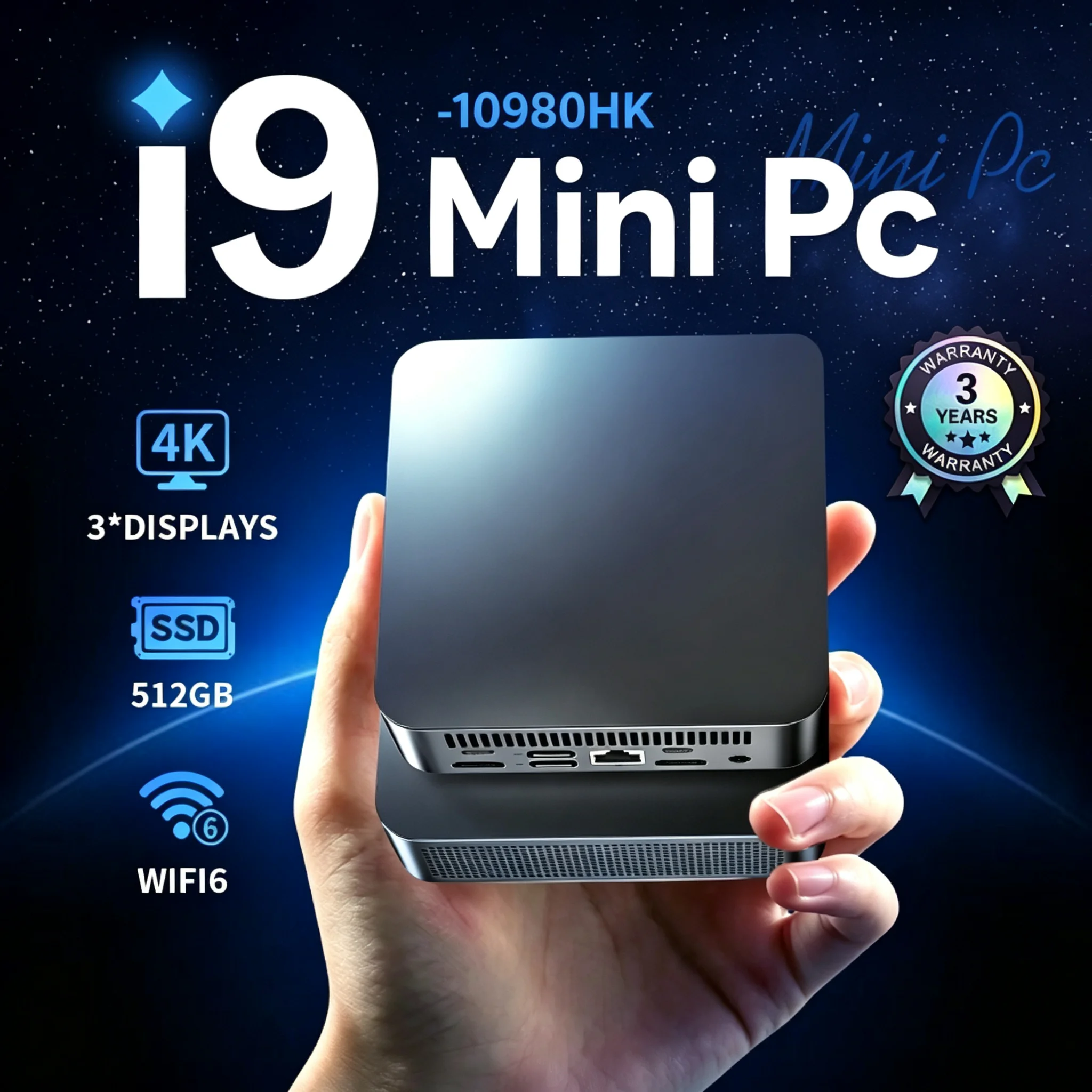 NIEUWE Mini Computer PC Intel Core I9 10980HK/Intel I3 6100U 16GB DDR4 1/2TB SSD PC Windows 11 UHD Graphics Pocket PC 4K HD Mini Gaming PC Desktop