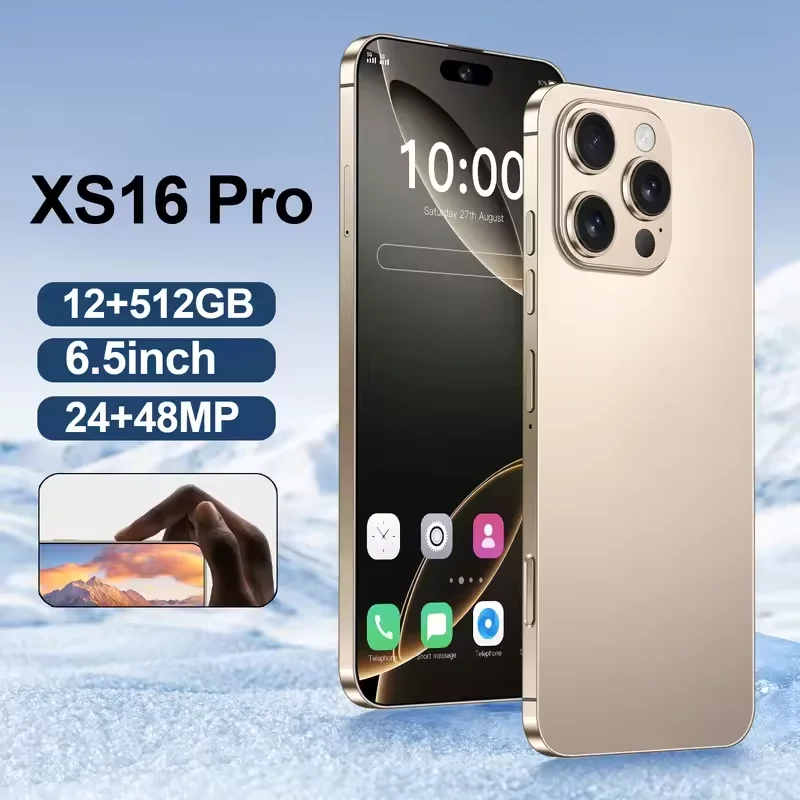 

XS16 Pro NEW 2025 HOT Original For Brand Smartphone 6.5 inch New Full Screen CellPhone 5200mAh Mobile Phones Global Version