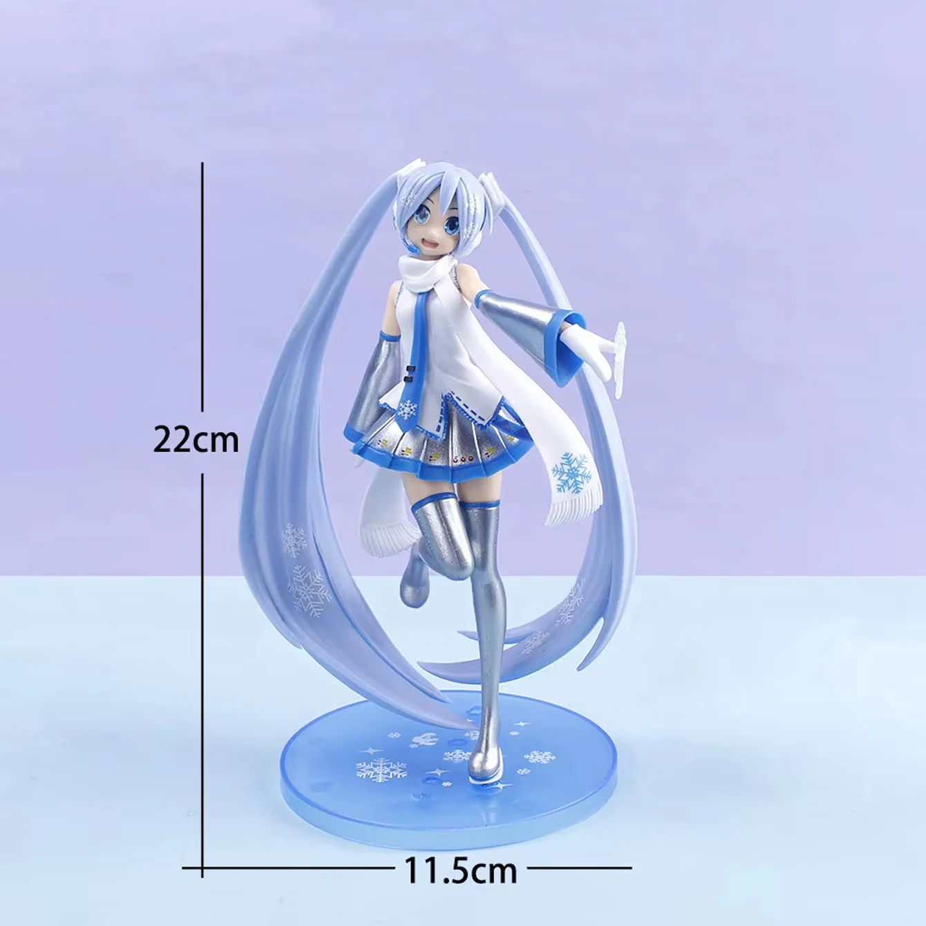 Snow Hatsune Miku Collectible Figure – Frozen Winter Theme PVC Material Snowflake Decorated Base Desktop Decor & Fan Merchandise view 4
