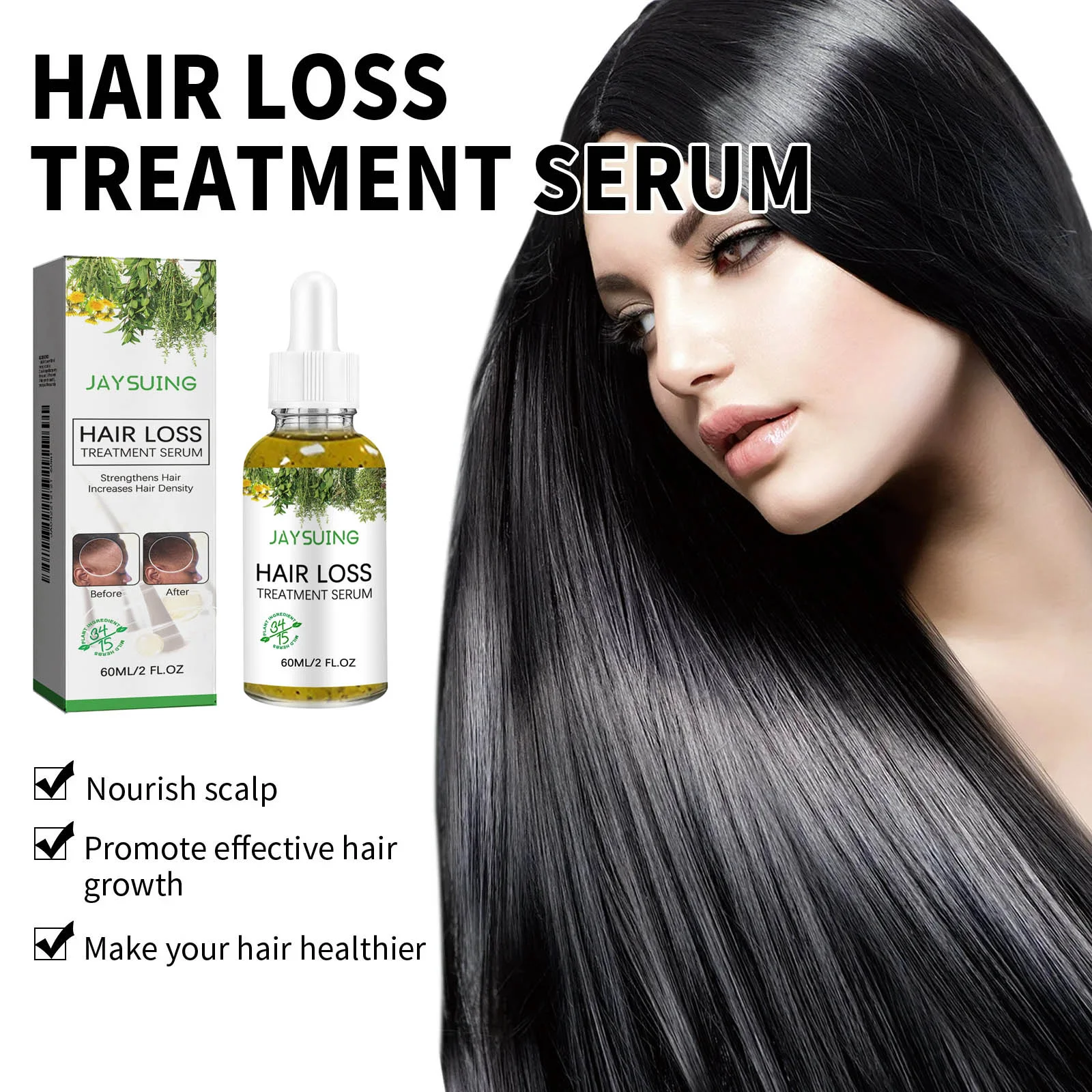 Hair Growth Serum Anti Loss Repair Damaged Strengthen Hair Roots Anti Dandruff Scalp Treatment Anti Frizz Nourishing Hair Serum