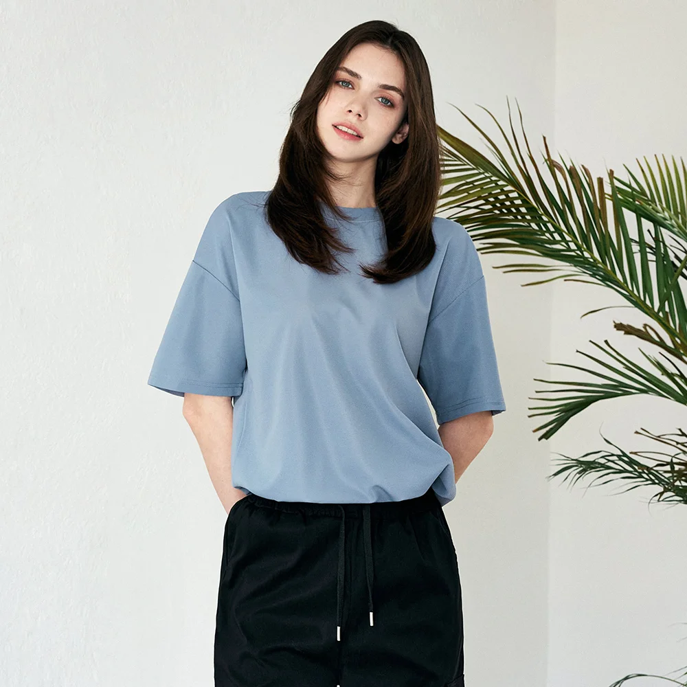 تي شيرت Paragona Unisex Essential Overfit Waffle بأكمام قصيرة و3 مقاسات و6 ألوان #4