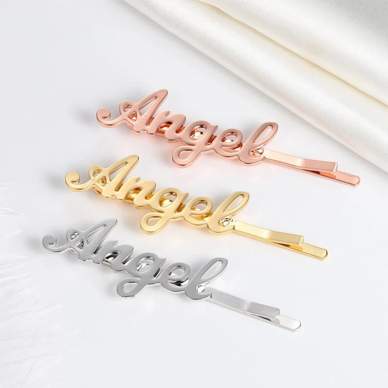 Custom Name Hairpin for Women Stainless Steel Personalized Letter Hair Clips 2023 Trend Hair Pins and Clip femme Head Jewelry