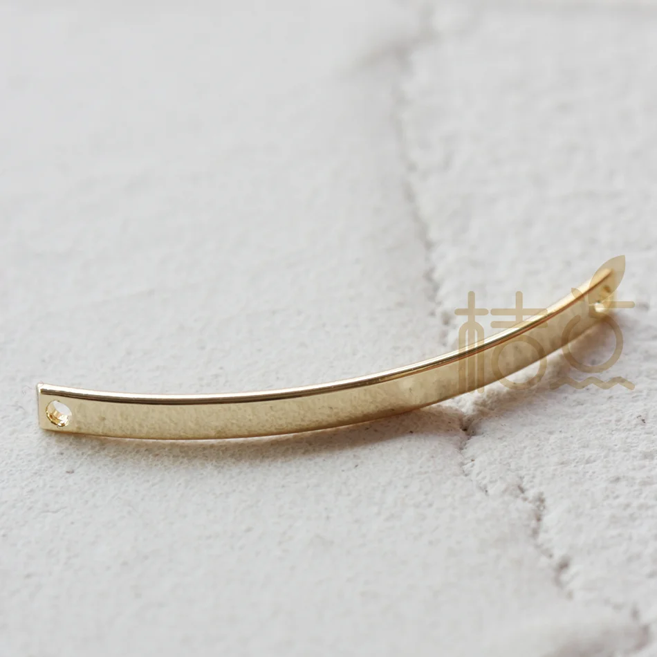 DIY Supply-Premium Plated Solid Brass Finding Curved Link 33x2.5mm (4464C)