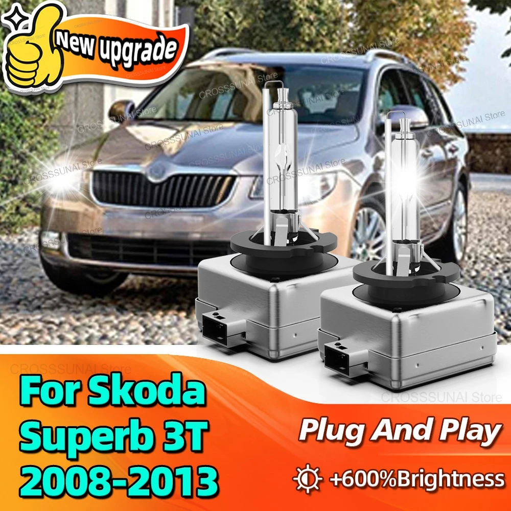 

35 Вт D1S HID лампа ксеноновая фара 600% осветительная автомобильная лампа 6000K для Skoda Superb 3T 2008 2009 2010 2011 2012 2013 Plug-N-Play