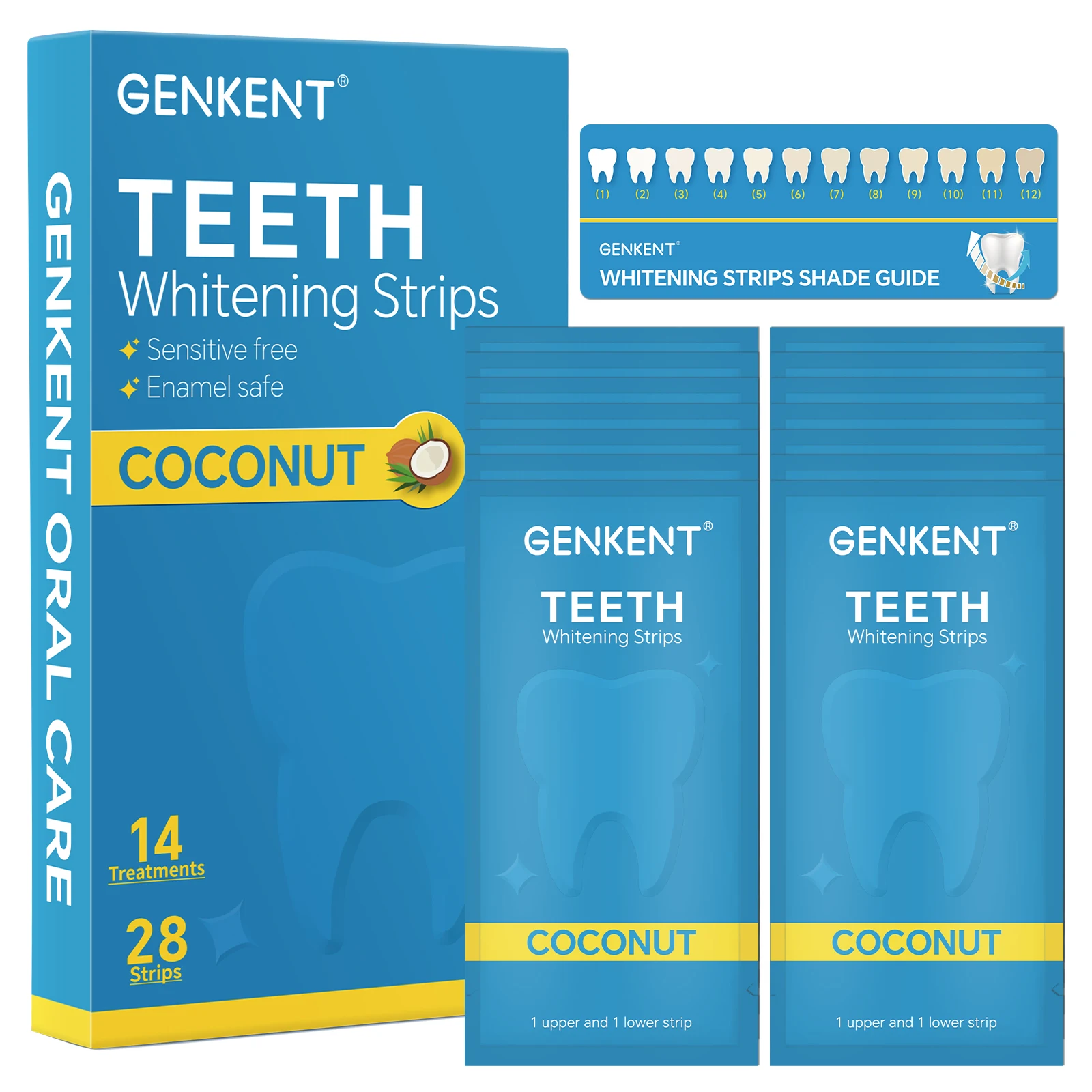 

Teeth Whitening Gel Strips for Sensitive Teeth - 28 or 56 Strips