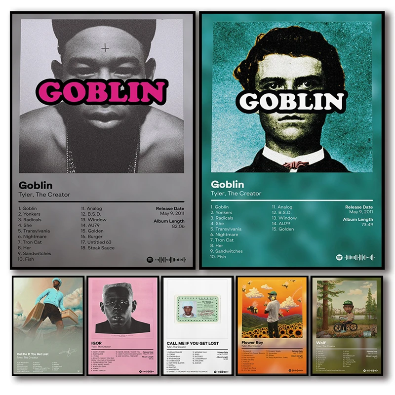 Pop Singer Goblin Rapper Tyler Single Ep Poster Aesthetic Flower Boy Music Album Wolf IGor Canvas Print for Wall Art Room Decor