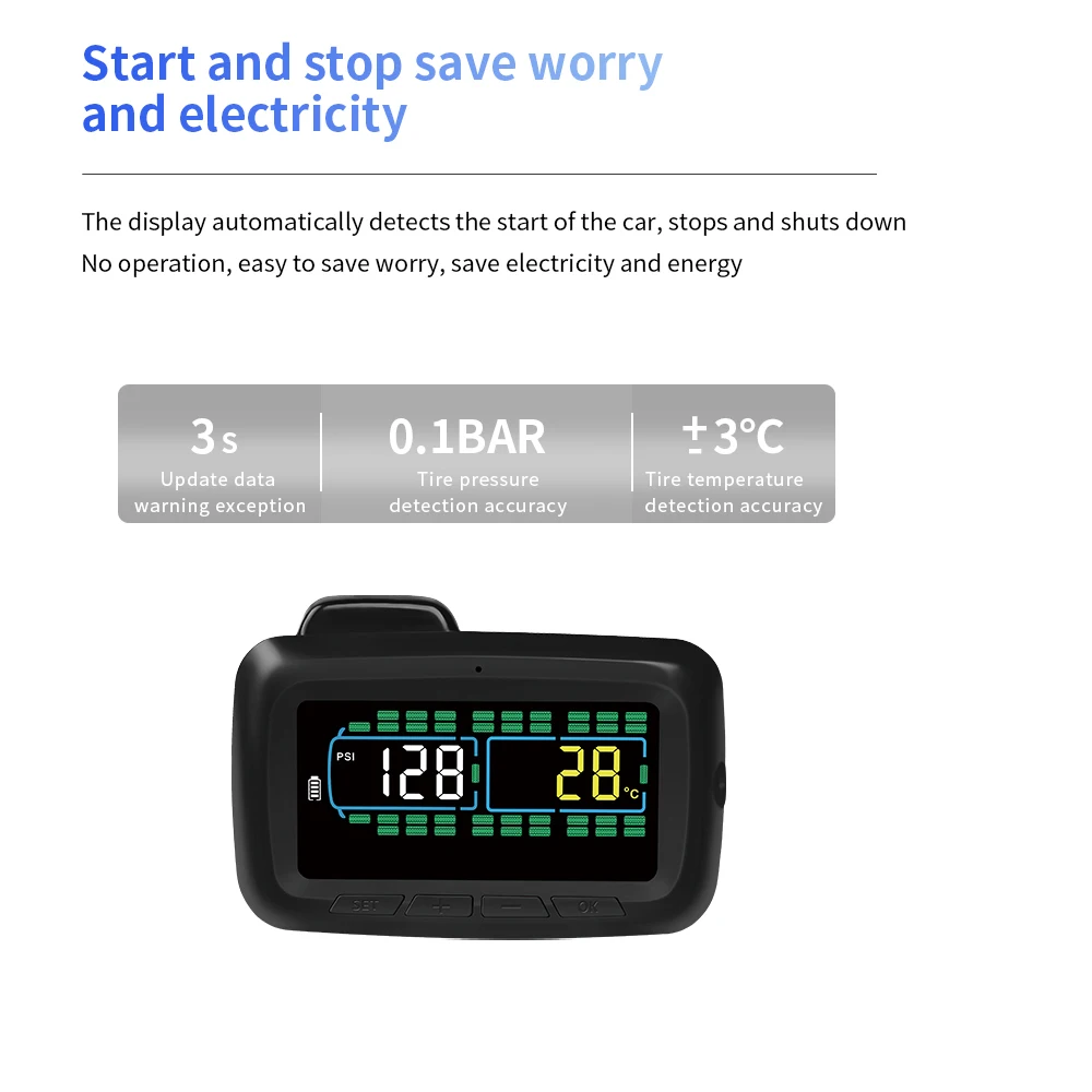 Tire Pressure Monitoring System TPMS External Waterproof Sensor Tire Pressure Real Time Trailer Truck Car Alarm Monitor System