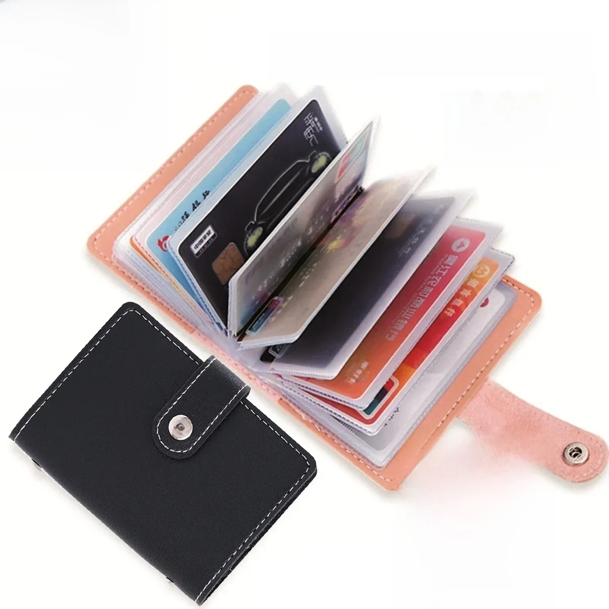 1 ST Dames Heren Leer 26 Slots ID Creditcardhouders RFID Blokkerende Portemonnee Case Zaktas - afbeelding 2