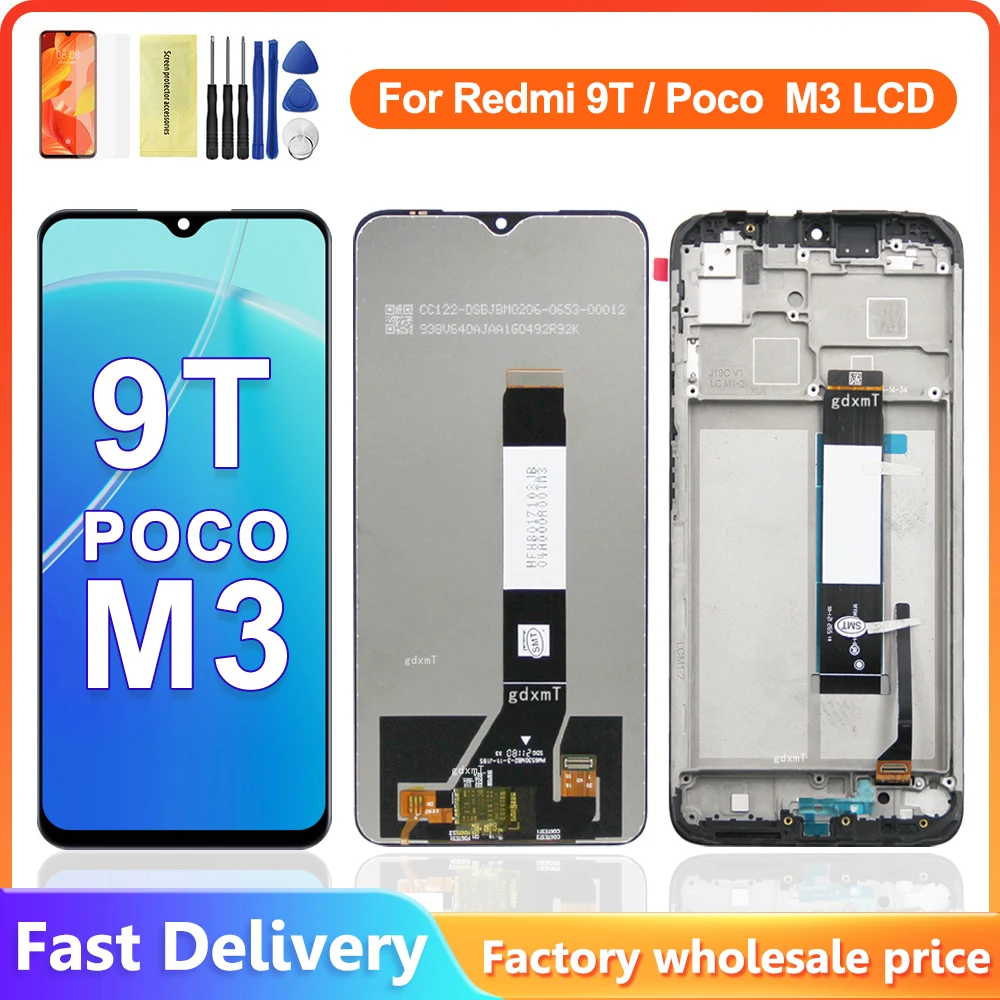 

6.53'' Display For Xiaomi Redmi 9T LCD M2010J19SG Display Touch Screen Digitizer Assembly With Frame For Xiaomi Poco M3 LCD