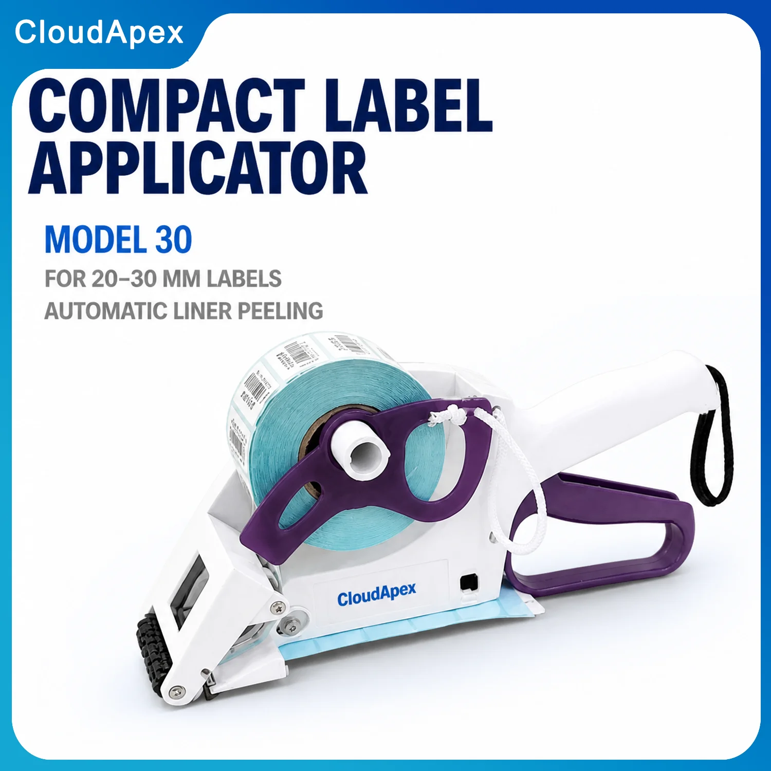 CloudApex 30 Manual Handheld Label Applicator Automatic Liner Peeling Price Tag Labeller 20-30mm Round Bottle Flat Labe