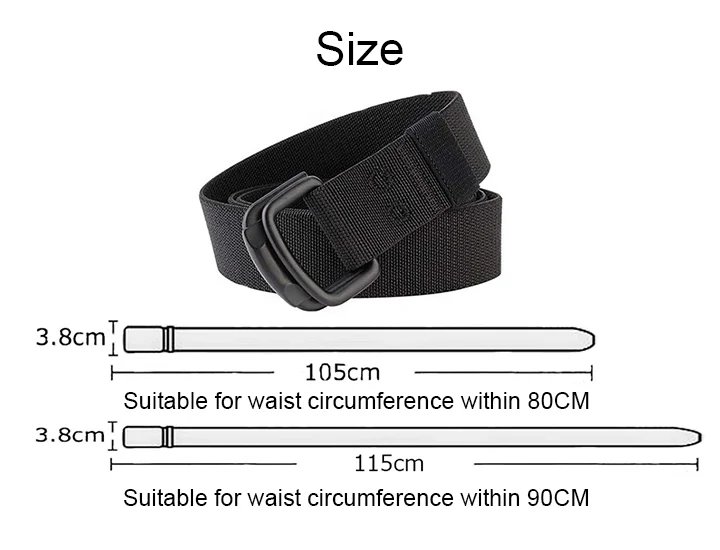 Maikun Double Metal Buckle Belt Elastic Nylon Elastic Men's Trendy Casual Belt Canvas Braided Belt