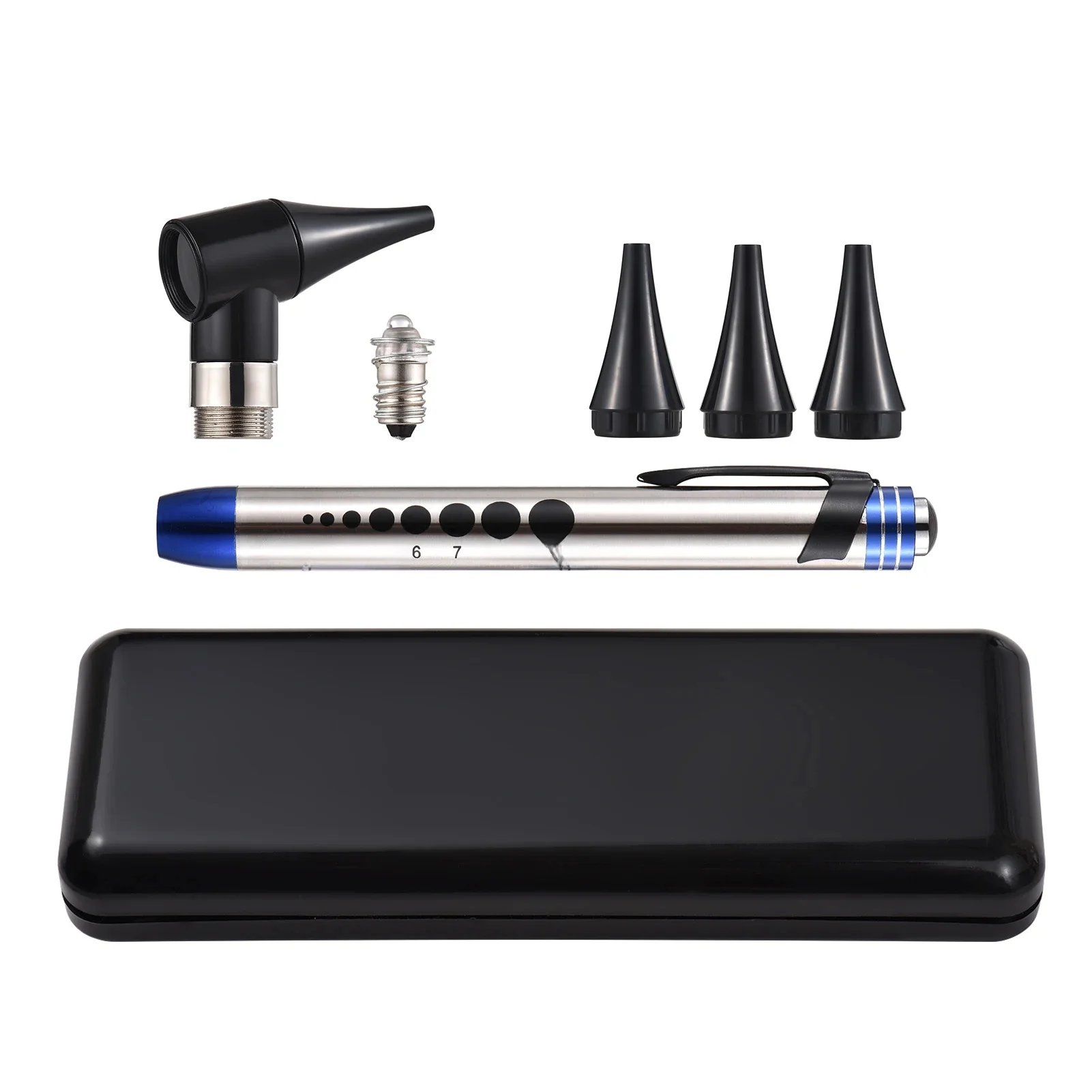 Kit d'Outils de Diagnostic Kanoscope et des Yeux 2 en 1 avec Lumière LED, Embouts d'Oreille de Résubdivision de 4mm, Fournitures de Diagnostic d'Oreilles Kanoscope Optique