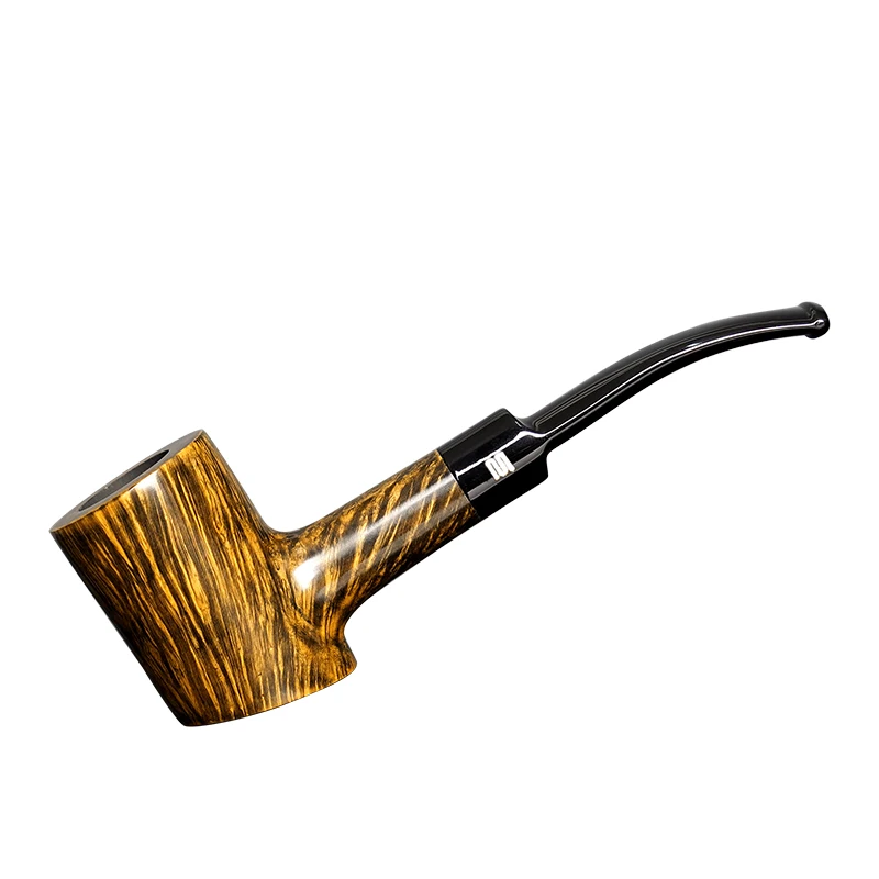 MUXIANG Handmade Briar Pipe Hammer Desktop Tobacco Pipe Wooden Straight Stem Pipe Real Briar Pipes flat-bottomed hammer pipe