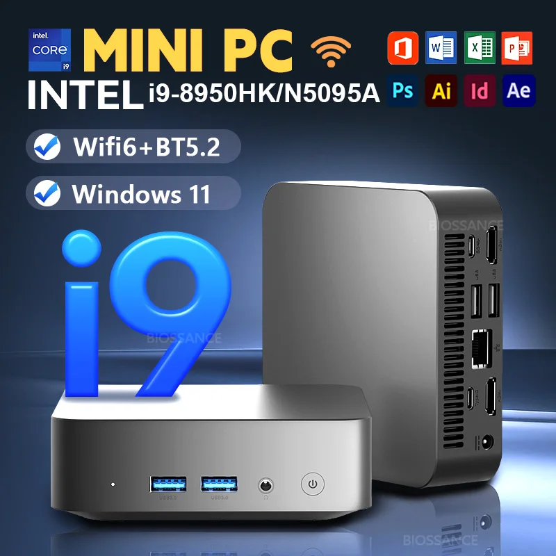 2025 Intel Core i9-8950HK Celeron N5095A Mini PC Gamer Windows 11 16GB DDR4 1TB 2TB SSD WIFI6 BT5.2 4K Mini computer desktop