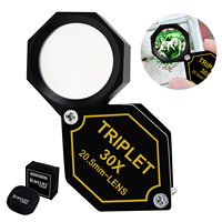 10x 15x 20x 30x Magnification 20.5mm Lens Diameter Triplet Lens Black Loupe Jewelry Magnifier Metal Body Optical Glass