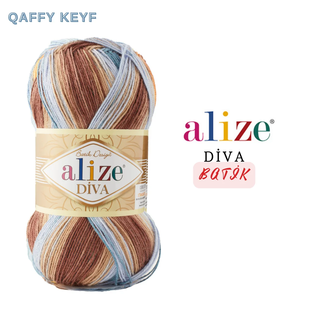 Alize Diva Batik 100% Acrylic Microfiber Knitted Doll Threads Yarns For Crochet Tricots DIY Loop Summer Bikini Swimsuit