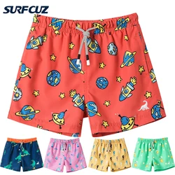 SURFCUZ Boys Swim Trunks Kids Swim Shorts Little Boys Swimsuit with Drawstring Quick Dry Surfing Beach Shorts Boys Swimwear