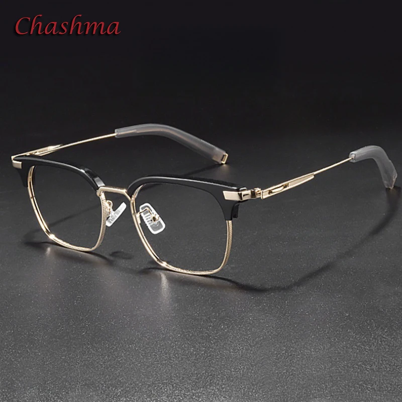 

Chashma Prescription Glasses Men Acetate Titanium Eyeglasses Frames Optical Eyewear for Myopia Presbyopia Recipe Lens Spectacles