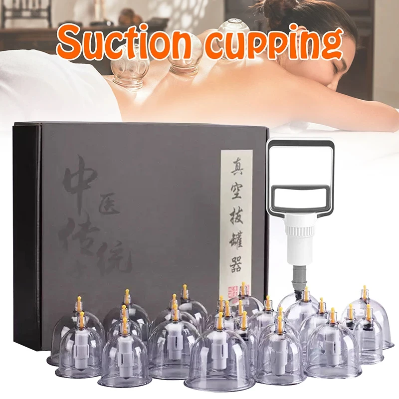 Vacuum Cupping Set Massager Cans Suction Cups Body Care Chinese Medicine Anti-Cellulite With Tube Physical Massage Suction Cups