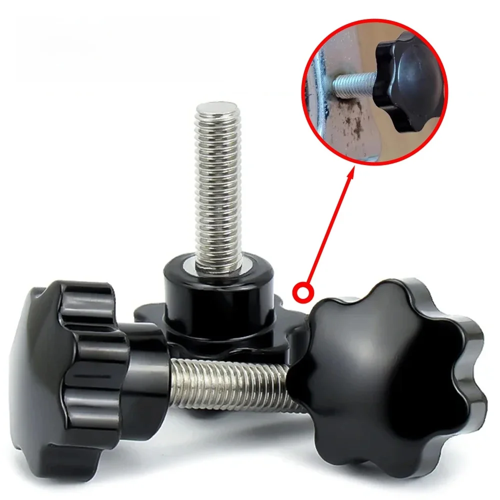 Kohlenstoffstahl Handknopf Schrauben Bolzen M4 M5 M6 M8 M10 M12 Kunststoff Sternform Kopf Gewindeklemmung Daumengriff Maschinenschraube Bolzen