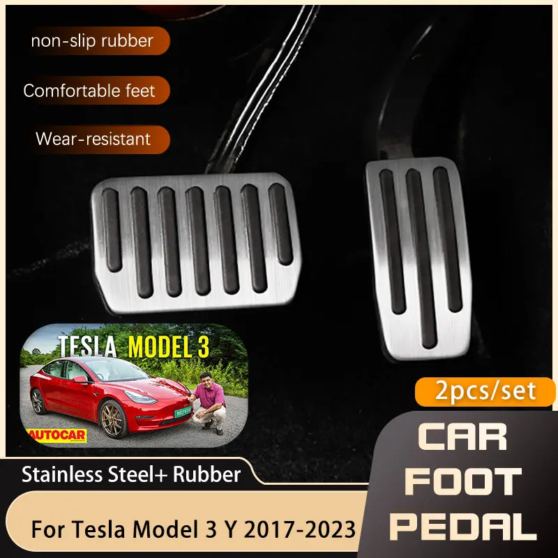 Car Pedals Cover For Tesla Model 3 Y 2017 2018 2019 2020 2021 2022 2023 Accessories Gas Accelerator Brake Rest Non-slip Pedal